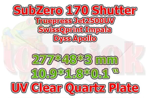 SubZero 170 UV Clear Quartz Plate